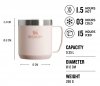 Kubek termiczny kempingowy Stanley Classic Camp Mug 350 ml różowy Rose Quartz